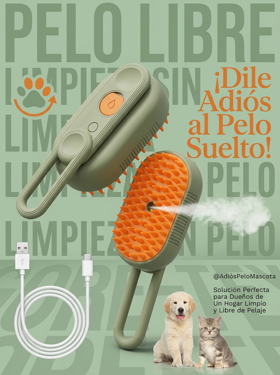 Cepillo a vapor para mascotas